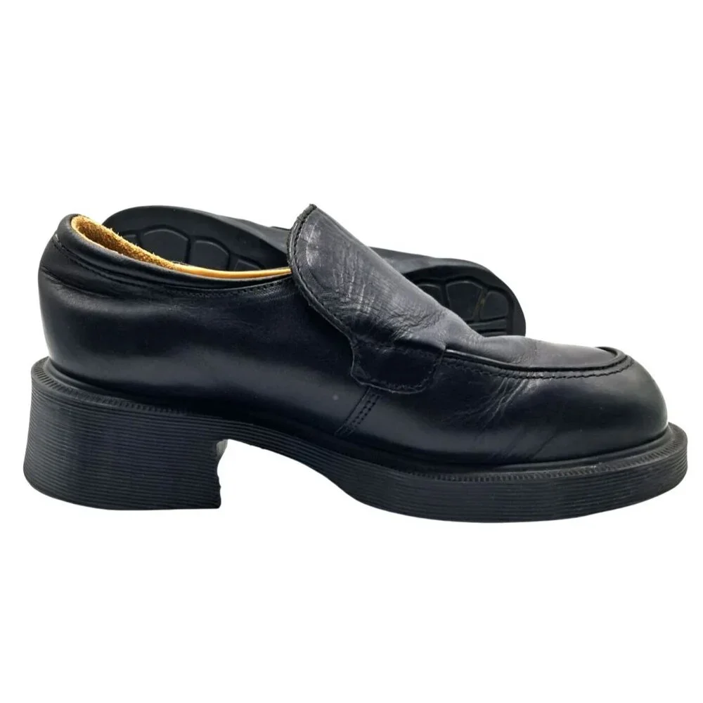 Dr Martens Platform Shoes Womens Size 8 8670 England Chunky Black Leather Loafer - Picture 8 of 14